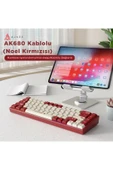 Coverzone Ajazz Ak680 65% Kablolu Hotswap Mekanik Klavye, 68 Tuşlu Anti-ghosting Kırmızı Beyaz, Blue Switch thumbnail 5