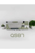 Coverzone Ajazz QS87 Max Alüminyum Alaşımlı TFT Ekranlı Custom Mekanik Klavye Yeşil Beyaz thumbnail 4