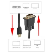 1.8m Mini Displayport To VGA Aktif Kablo - Thunderbolt 1/2 VGA 1920X1200 1080P MacBook Pro Air - 2