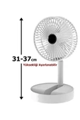 Coverzone Yüksekliği Ayarlanabilir 31cm - 37 cm Mini Fan Şarjlı Telefon Tutuculu 3 Kademeli Vantilatör FS-21 thumbnail 2