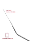 Coverzone Çelik Pipet Paslanmaz Çelik Metal Meşrubat Pipeti Ve Pipet Temizleme Fırçası Seti 5 Parça - 3