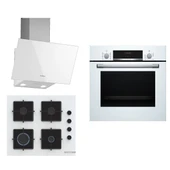 Bosch HBF512BW1T - POP6C2P30O - DWK63PJ20T 3'lü Beyaz Ankastre Set - 1