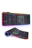 Coverzone Oyuncu RGB Mousepad ve Klavye Pad PC Kısa Yollar Desenli Tasarım Işıklı 70cm x 30cm thumbnail 1
