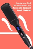 GOLDMASTER Gliss Dijital Ekranlı Seramik Geniş Plakalı 360 Derece Dönebilir Kablo Iyonik Saç Düzleştirici thumbnail 6