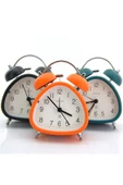 Coverzone Nostaljik Çalar Saat Dekoratif Alarmlı Pavel Pilli 12 Cm Işıklı Masa Saati Turuncu thumbnail 2