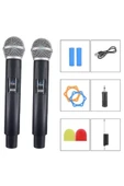Coverzone 2'li Profesyonel Kablosuz Mikrofon Sistemi,Tek Alıcı El Tipi Kablosuz mikrofon,30m Menzil,LT-508 thumbnail 1