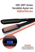 GOLDMASTER Gliss Dijital Ekranlı Seramik Geniş Plakalı 360 Derece Dönebilir Kablo Iyonik Saç Düzleştirici thumbnail 5