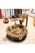 Coverzone Retro Telefon Görünümlü Kurmalı Müzik Kutusu Çekmeceli Eski Model Phone Hediyelik TRM-77 - 5