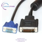 DVI 30+5 VGA USB Kablo M1 DVI VGA Çevirici Projeksiyon Kablo thumbnail 1
