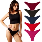 Yohannes Club, Kadın Pamuklu Basic Brazilian Külot, 5'li Paket, thumbnail 1