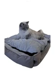 Ber vet pet Yumuşak Ve Yıkanabilir Kedi Ve Köpek Yatağı –lüx, Rahat Ve Şık Tasarım 50*50cm Renk Camel - 1