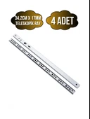 Teleskobik 17MM Çekmece Rayı Gömme Bilyeli İnce Ray(17MM)(TAKIM)(KROM) 34.2cm 34.2cm - 4 ADET - 1