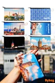 İstanbul Temalı 6 Adet Hediyelik Oxford Kumaş Cüzdan Bozuk Para Çantası - 1