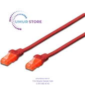 Patch Kablo, U-UTP, CAT. 6, 0,25 metre, AWG 26/7, Cu, LSZH, kırmızı renk - 1