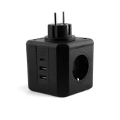 3 Prizli 2 USB + 1 Type-C Çocuk Termal Kısa Devre Akım Korumalı Topraklı Golyat Grup Şarj Fiş Priz thumbnail 3