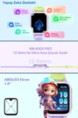 SWORD 4G Akıllı Çocuk Saati, İnce Tasarım, Yapay Zeka, AMOLED, IP68, Görüntülü, Sesli, Konum, Pembe SW-KIDS PRO thumbnail 2