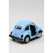 1967 Volkswagen Beetle Çek Bırak Metal Oyuncak Araba 9 cm Mavi - 4