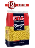 Oba Burgu Makarna 500 g x 10 Adet | Aile ve Ev Tipi Paket - 1