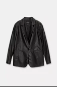 Pull & Bear Oversize Suni Deri Blazer Ceket - 3