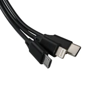 PowerMaster PM-26346 Siyah 3'ü 1 Arada Usb Şarj Kablosu thumbnail 2