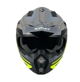 Sway X1-X Seul Track Modüler Full Face Çene Sökülebilen Motosiklet Kaskı 2XL Beden Siyah Sarı - 3