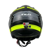 Sway X1-X Seul Track Modüler Full Face Çene Sökülebilen Motosiklet Kaskı 2XL Beden Siyah Sarı - 4