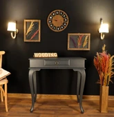 Wooding Mobilya 80 Cm Çekmeceli Masif Antrasit Dresuar thumbnail 1