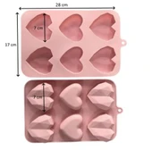 Pastaland Silikon Kek Kalıbı Kalp Düz Elmas şekilli thumbnail 2