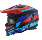 Sway X1-X Seul Track Modüler Full Face Çene Sökülebilen Motosiklet Kaskı 2XL Beden Siyah Kırmızı thumbnail 1