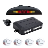 Dijital Ekranlı Araç Park Sensörü Ses İkazlı 22 mm Gümüş thumbnail 1