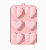 Pastaland Silikon Kek Kalıbı Kalp Düz Elmas şekilli thumbnail 1