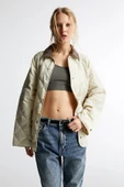 Pull & bear Fitilli Kadife Yakalı Kapitone Mont - 1