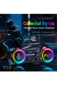 Y13 Motor Kask Kulaklık RGB Modlu Radyolu Motosiklet Kulaklık 5.3 Bluetooth Intercom thumbnail 5