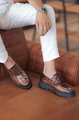 Shoetyle - Taba Hakiki Deri Bağcıklı Erkek Günlük Ayakkabı 115-K512 thumbnail 1