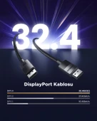 UGREEN 8K 60Hz Displayport - Displayport 1.4 Örgülü Kablo 2 Metre, Siyah, 80392 - 4