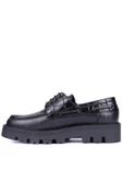 Shoetyle - Siyah Hakiki Deri Croco Desen Bağcıklı Erkek Günlük Ayakkabı 115-K512 thumbnail 3