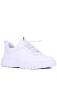 Shoetyle - Beyaz Hakiki Deri Bağcıklı Erkek Sneaker 115-K588 thumbnail 5