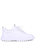 Shoetyle - Beyaz Hakiki Deri Bağcıklı Erkek Sneaker 115-K588 thumbnail 4