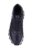 Shoetyle - Siyah Hakiki Deri Bağcıklı Erkek Sneaker 115-K556 thumbnail 5