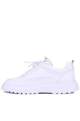 Shoetyle - Beyaz Hakiki Deri Bağcıklı Erkek Sneaker 115-K588 thumbnail 6