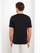 LCWAIKIKI BasicSiyah Bisiklet Yaka Penye Erkek Tişört thumbnail 2