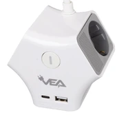 3LÜ USB+ TYPE-C GİRİŞLİ ANAHTARLI 1.5 METRE GRUP PRİZ VE-G903YC (5232) - 1