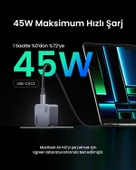 UGREEN Nexode Pro 45W GaN Hızlı Şarj Cihazı USB-C QC PD 2xUSB-C, Uzay Grisi, 35008 - 7