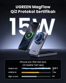 UGREEN 2'si 1 Arada 30W Magnetik Wireless Kablosuz Şarj Cihazı, Siyah, 45023 - 7