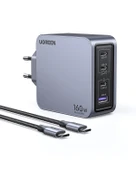 UGREEN Nexode Pro 160W GaN Hızlı Şarj Cihazı 100W Kablolu USB-C QC PD 3xUSB-C, 1xUSB-A, Uzay Grisi, 25877 - 1