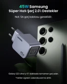 UGREEN Nexode Pro 45W GaN Hızlı Şarj Cihazı USB-C QC PD 2xUSB-C, Uzay Grisi, 35008 - 3