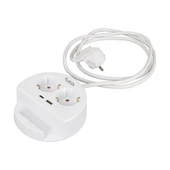 2Lİ USB + TYPE-C GİRİŞLİ TELEFON STANDLI 1.5 METRE GRUP PRİZ VE- G1102C (5232) - 5