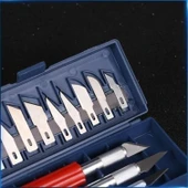 Buffer® Zanaat 16 Parça Hobi Gravür Ahşap Heykel Çömlek Oyma Şekil Verme 13 Maket Bıçak Neşter Seti thumbnail 7