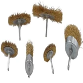 Buffer® 6'lı Pimli Tel Fırça Seti Pas Yağ Kir Boya Yapışkan Çözücü thumbnail 3