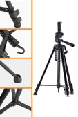 Telefon ve Fotoğraf Makinası Takılabilen Bluetooth Kumandalı 146 cm Tripod - 8